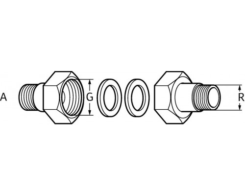 Комплект чугунных гаек с наружной резьбой DAB UNION KIT 1 1/2