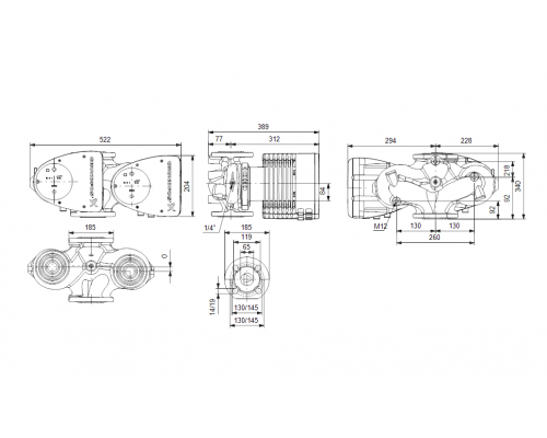 Насос циркуляционный Grundfos MAGNA1 D 65-100 F 340