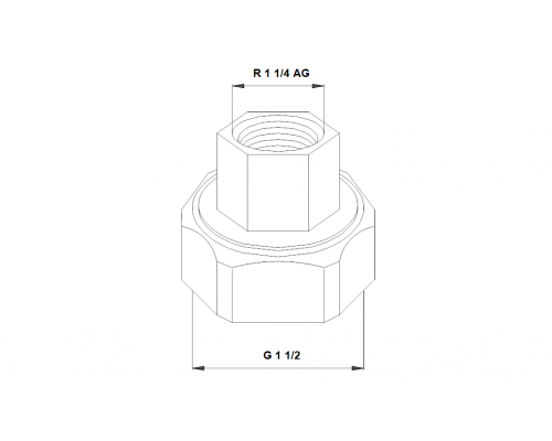 Резьбовое быстроразъемное соединение  Grundfos G 1 1/2 х Rp 1  (2 шт)