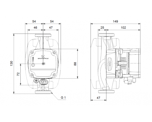 Насос циркуляционный Grundfos ALPHA1 L 15-40 130