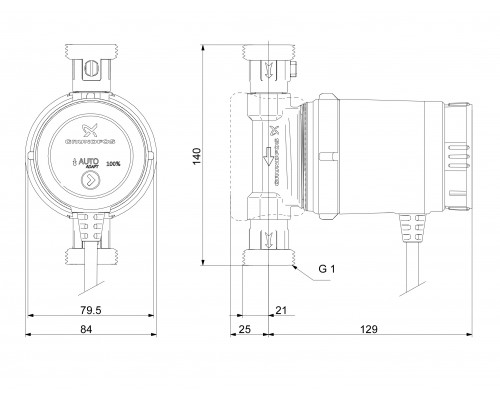 Насос циркуляционный Grundfos COMFORT 15-14 BXA PM