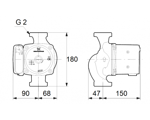 Насос циркуляционный Grundfos UPS 32-100 N 180