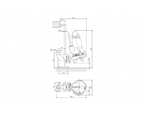 Насос канализационный Grundfos SEG.40.15.EX.2.1.502