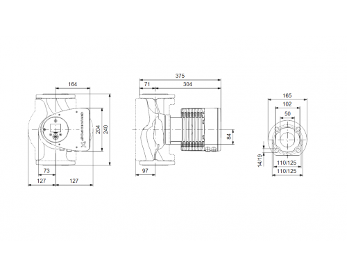 Насос циркуляционный Grundfos MAGNA3 50-40 F N 240 1x230V PN6/10