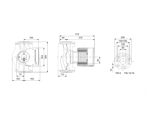 Насос циркуляционный Grundfos MAGNA3 80-100 F 360 1x230V PN6