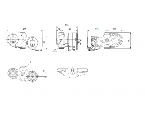 Насос циркуляционный Grundfos MAGNA3 D 32-100 180 1x230V PN10