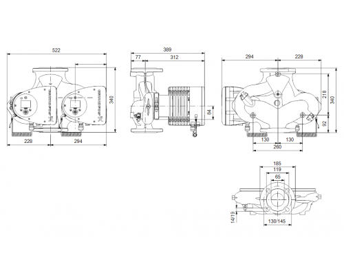 Насос циркуляционный Grundfos MAGNA3 D 65-100 F 340 1x230V PN6/10