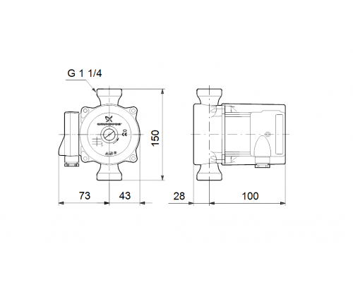 Насос циркуляционный Grundfos UP 20-15 N 150 3x400V