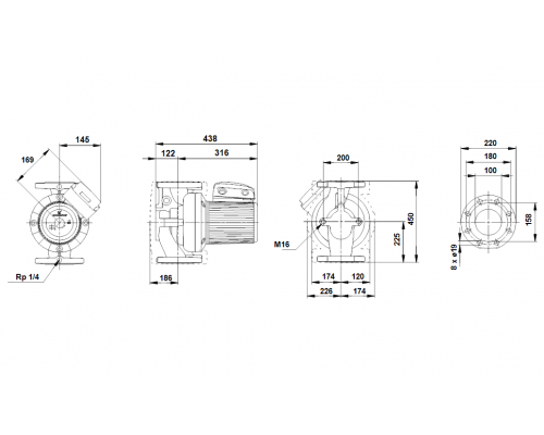 Насос циркуляционный Grundfos UPS 100-30 B 3x400-415V PN10