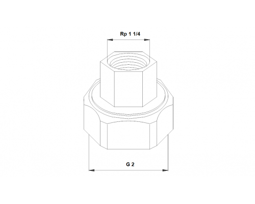 Резьбовое быстроразъемное соединение Grundfos G 2 х Rp 1 1/4 GG (2 шт)
