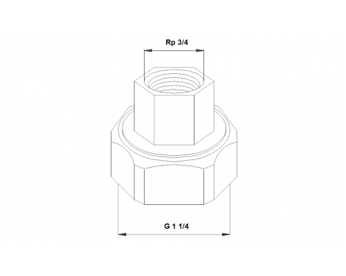 Резьбовое быстроразъемное соединение Grundfos G 1 1/4 x Rp 3/4