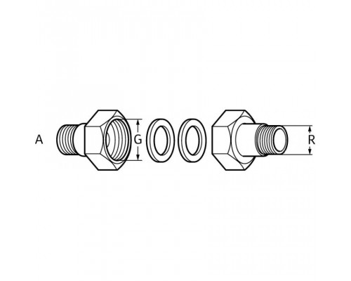 Комплект чугунных гаек с наружной резьбой DAB UNION KIT 1 1/2