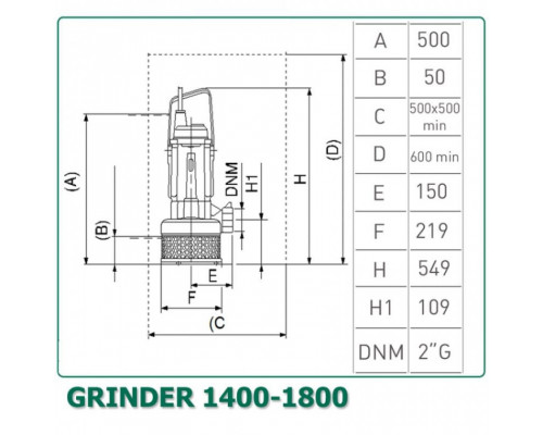 Насос фекальный DAB GRINDER 1400 M