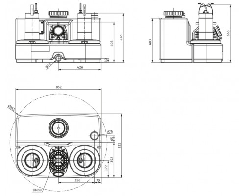 Напорная установка отвода сточной воды Wilo DrainLift SANI-L.12M/1