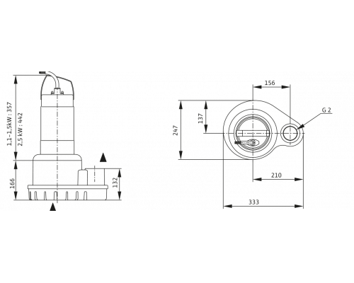 Погружной дренажный насос Wilo PADUS UNI M05/T25-540