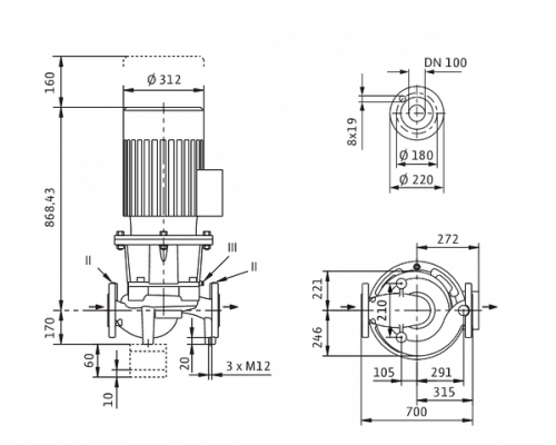 Циркуляционный насос Wilo CronoLine-IL 100/295-11/4