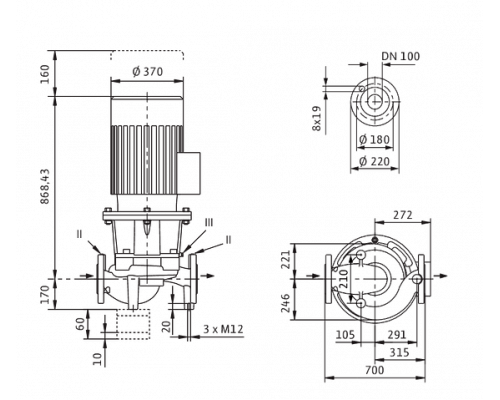 Циркуляционный насос Wilo CronoLine-IL 100/315-22/4