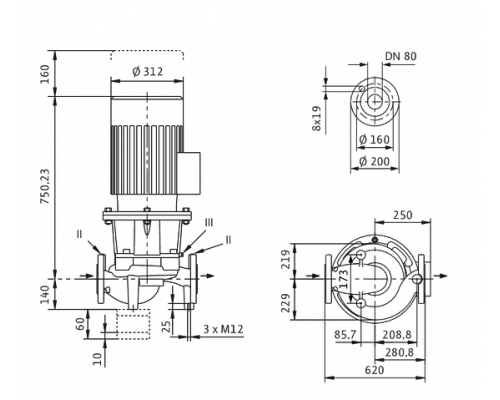 Циркуляционный насос Wilo CronoLine-IL 80/315-11/4