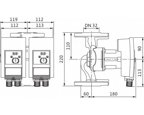 Циркуляционный насос Wilo Yonos MAXO-D 32/0,5-7