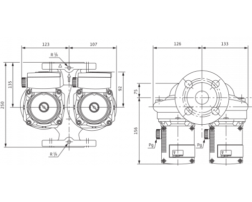 Циркуляционный насос Standard Wilo TOP-SD 40/3 EM PN6/10