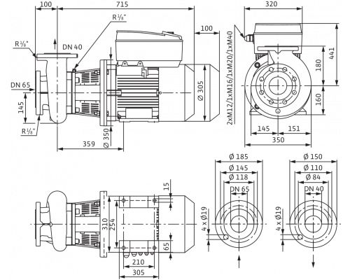 Блочный насос Wilo CronoBloc-BL-E 40/210-11/2-R1