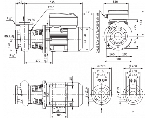 Блочный насос Wilo CronoBloc-BL-E 80/160-18,5/2-R1