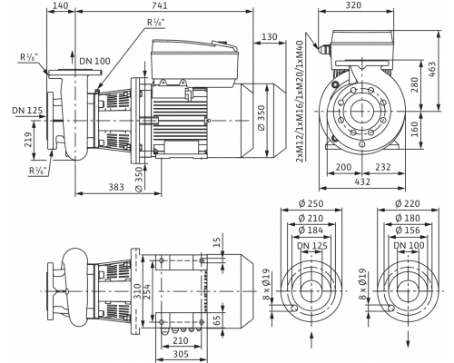 Блочный насос Wilo CronoBloc-BL-E 100/250-11/4-R1