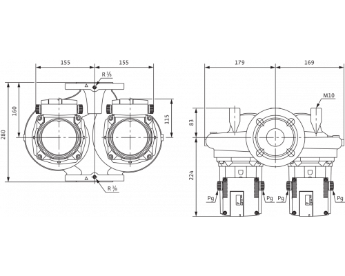 Циркуляционный насос Standard Wilo TOP-SD 50/7 DM PN6/10