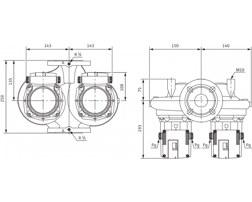 Циркуляционный насос Standard Wilo TOP-SD 40/7 DM PN6/10