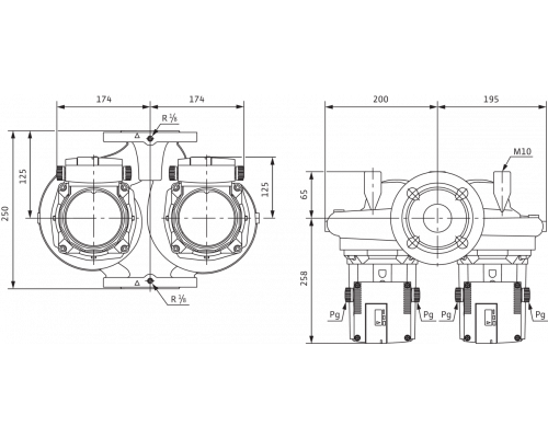 Циркуляционный насос Standard Wilo TOP-SD 40/15 EM PN6/10