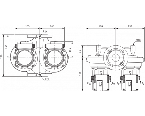 Циркуляционный насос Standard Wilo TOP-SD 50/10 DM PN6/10