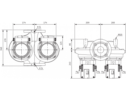 Циркуляционный насос Standard Wilo TOP-SD 50/15 DM PN6/10