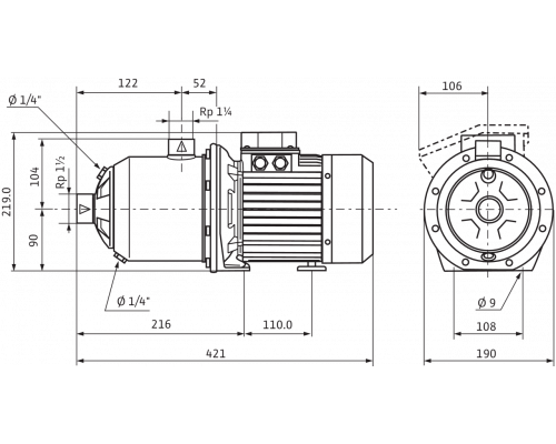 Центробежный насос Wilo MHI 803-2/V/3-400-50-2/IE3