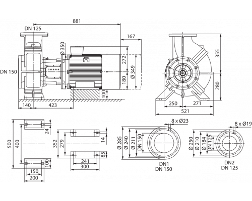 Блочный насос Wilo CronoBloc-BL 125/272-18,5/4