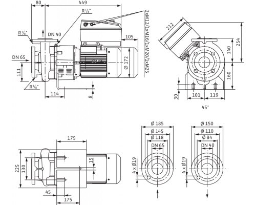 Блочный насос Wilo CronoBloc-BL-E 40/110-1,5/2-R1