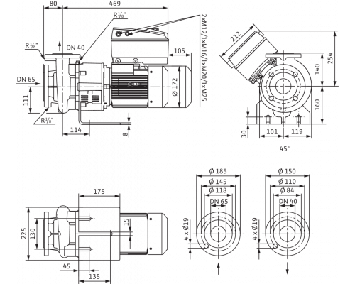 Блочный насос Wilo CronoBloc-BL-E 40/120-2,2/2-R1