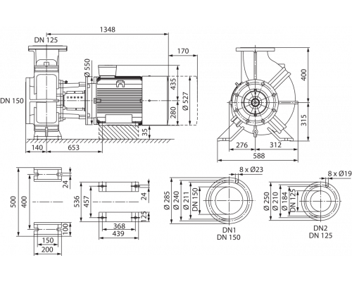 Блочный насос Wilo CronoBloc-BL 125/390-75/4