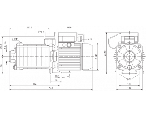 Центробежный насос Wilo MHIL 504-E-3-400-50-2/IE3