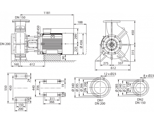 Блочный насос Wilo CronoBloc-BL 150/370-45/4