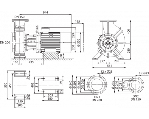 Блочный насос Wilo CronoBloc-BL 150/285-30/4