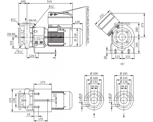 Блочный насос Wilo CronoBloc-BL-E 65/120-4/2-R1