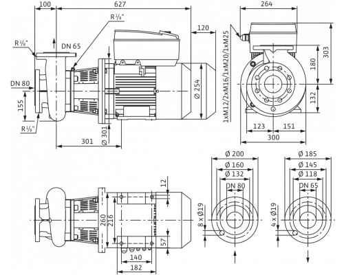 Блочный насос Wilo CronoBloc-BL-E 65/130-5,5/2-R1