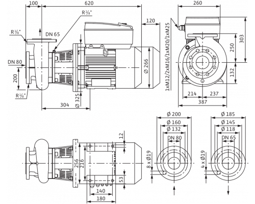 Блочный насос Wilo CronoBloc-BL-E 65/265-7,5/4-R1