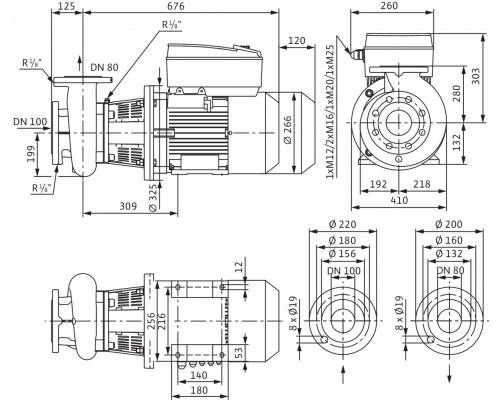 Блочный насос Wilo CronoBloc-BL-E 80/250-7,5/4-R1