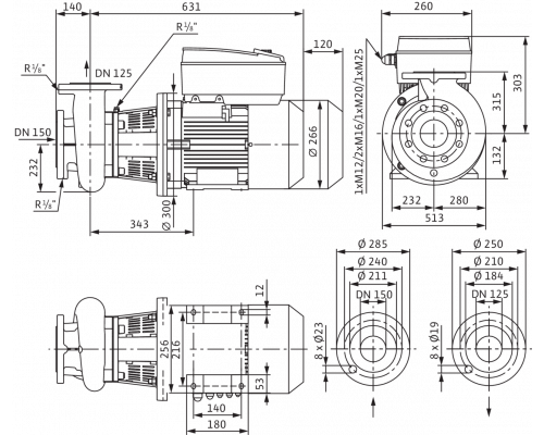 Блочный насос Wilo BL-E125/185-5,5/4-R1