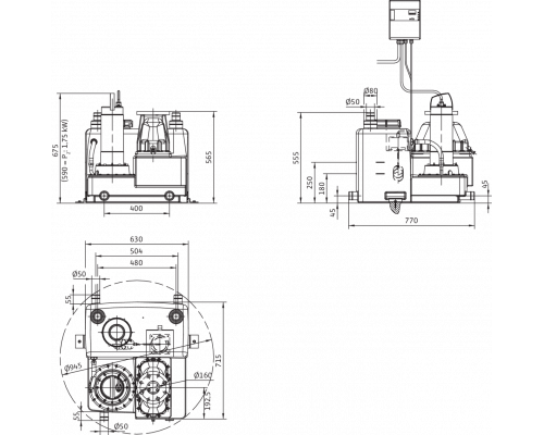 Напорная установка для отвода сточных вод Wilo REXALIFT FIT L1-10/EAD1-2-T0018-540-P/MS